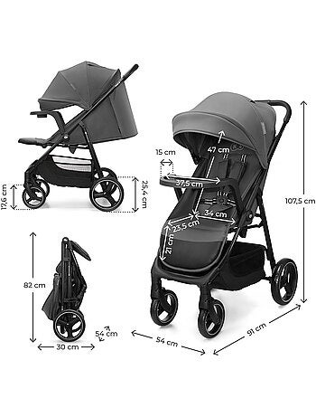 Poussette Kinderkraft TRIG 3 TR AVEC PLATEAU, roues increvables avec suspensions, pivot 360°