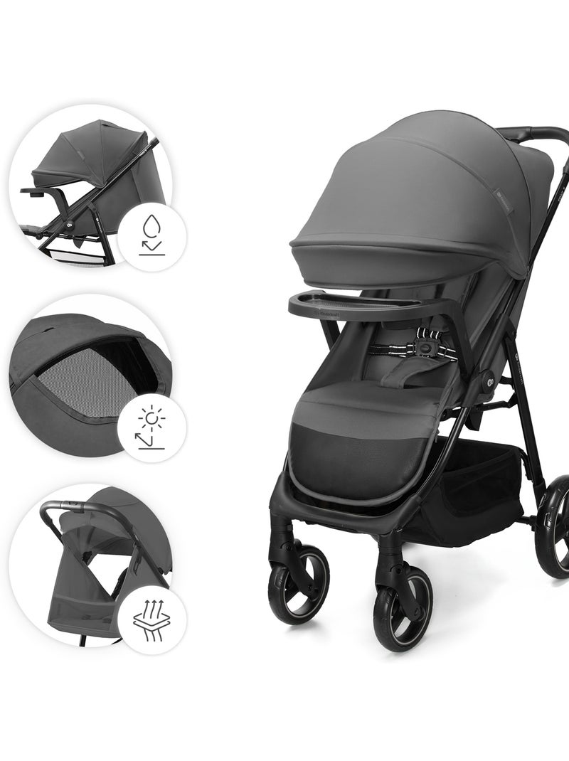Poussette Kinderkraft TRIG 3 TR AVEC PLATEAU, roues increvables avec suspensions, pivot 360° Gris - Kiabi