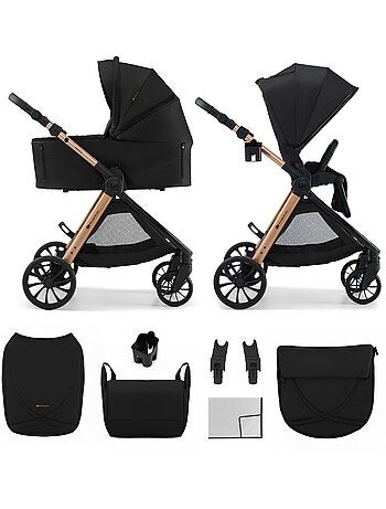 Poussette Kinderkraft VESTO 2 2 en 1 pliable avec siège face parent ou monde et grandes roues