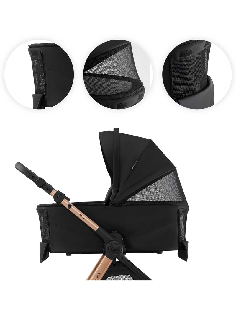 Poussette Kinderkraft VESTO 2 2 en 1 avec nacelle EN1466, suspension intégrale et siège réversible Noir - Kiabi