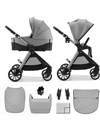 Poussette Kinderkraft VESTO 2 2 en 1 pliable avec siège face parent ou monde et grandes roues