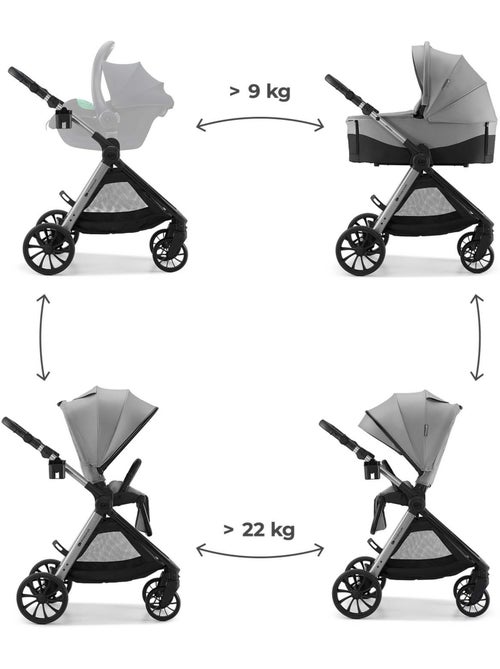 Poussette Kinderkraft VESTO 2 2 en 1 pliable avec siège face parent ou monde et grandes roues - Kiabi Poussette Kinderkraft VESTO 2 2 en 1 pliable avec siège face parent ou monde et grandes roues - Kiabi
