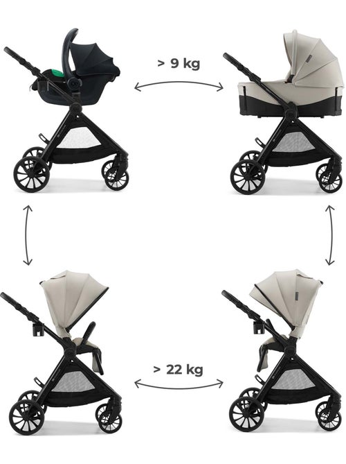 Poussette Kinderkraft VESTO 2 3 en 1 avec siège auto MINK PRO 2, siège réversible et pliage compact - Kiabi Poussette Kinderkraft VESTO 2 3 en 1 avec siège auto MINK PRO 2, siège réversible et pliage compact - Kiabi