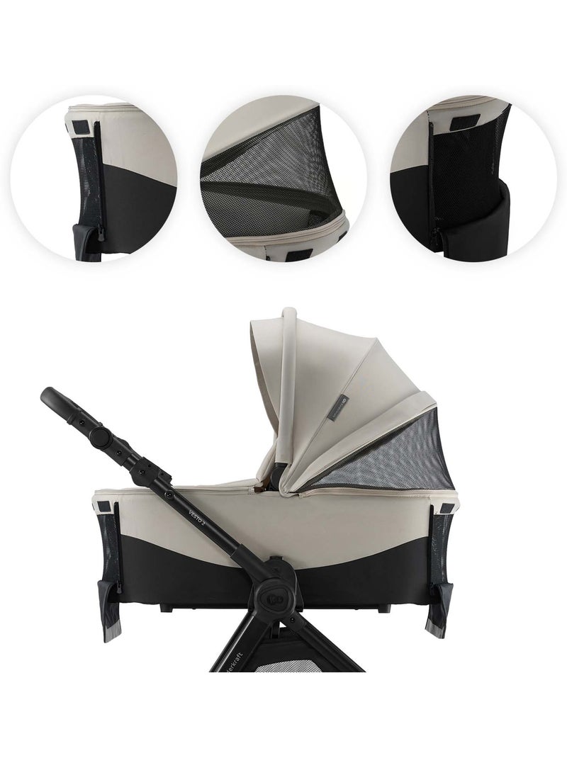 Poussette Kinderkraft VESTO 2 3 en 1 avec siège auto MINK PRO 2, siège réversible et pliage compact Beige - Kiabi
