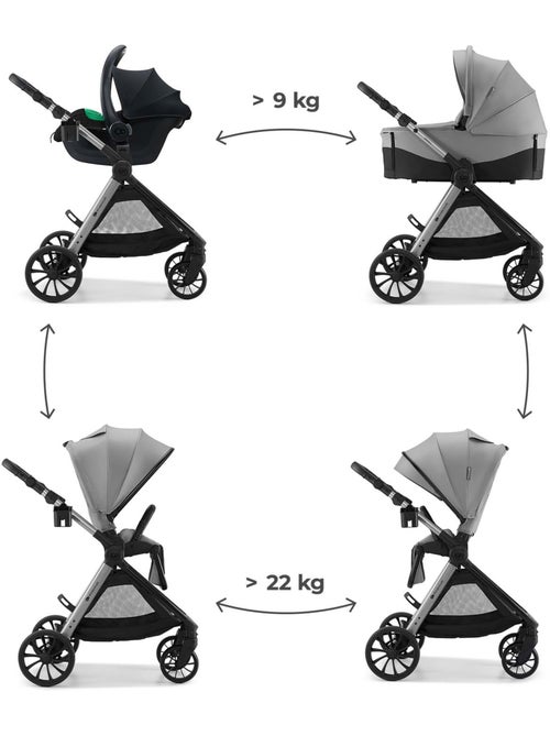 Poussette Kinderkraft VESTO 2 3 en 1 avec siège auto MINK PRO 2, siège réversible et pliage compact - Kiabi Poussette Kinderkraft VESTO 2 3 en 1 avec siège auto MINK PRO 2, siège réversible et pliage compact - Kiabi
