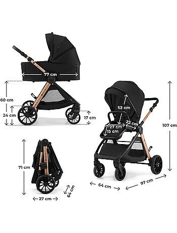 Poussette Kinderkraft VESTO 2 3 en 1 avec siège auto MINK PRO 2, siège réversible et pliage compact