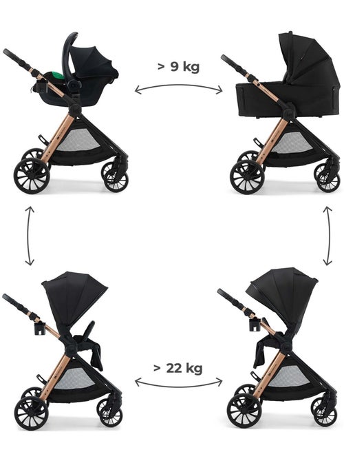 Poussette Kinderkraft VESTO 2 3 en 1 avec siège réversible et siège auto MINK PRO 2 - Kiabi Poussette Kinderkraft VESTO 2 3 en 1 avec siège réversible et siège auto MINK PRO 2 - Kiabi