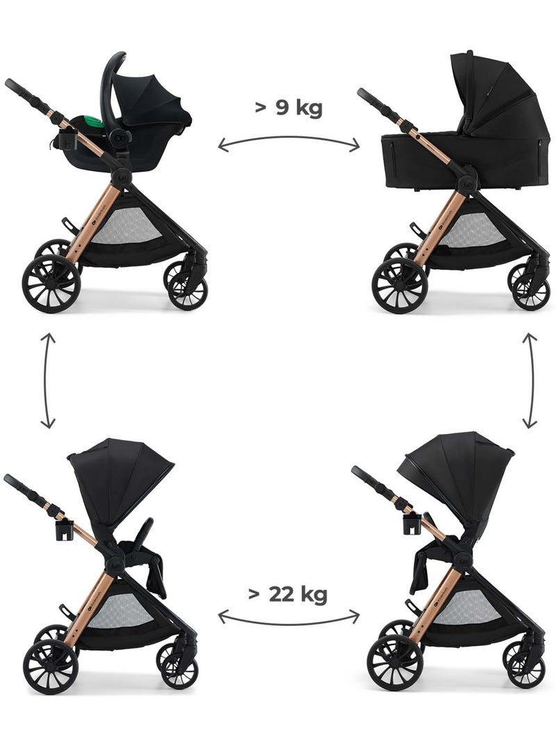 Poussette Kinderkraft VESTO 2 3 en 1 avec siège réversible et siège auto MINK PRO 2 Noir - Kiabi