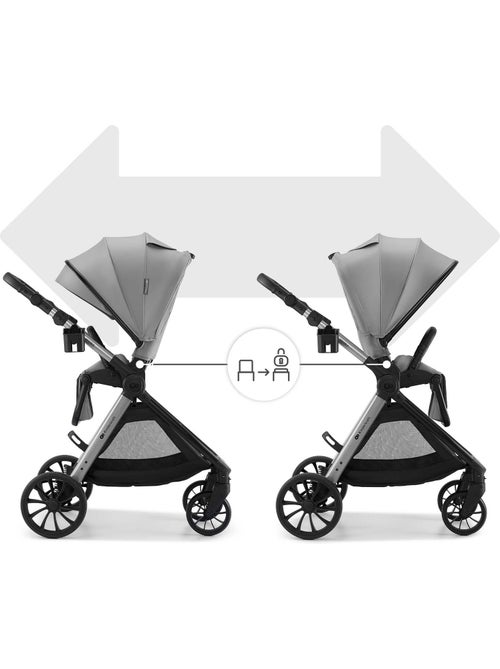 Poussette Kinderkraft VESTO 2, memory buttons, assise amovible 1 main, roues 8/11", harnais 5 points - Kiabi