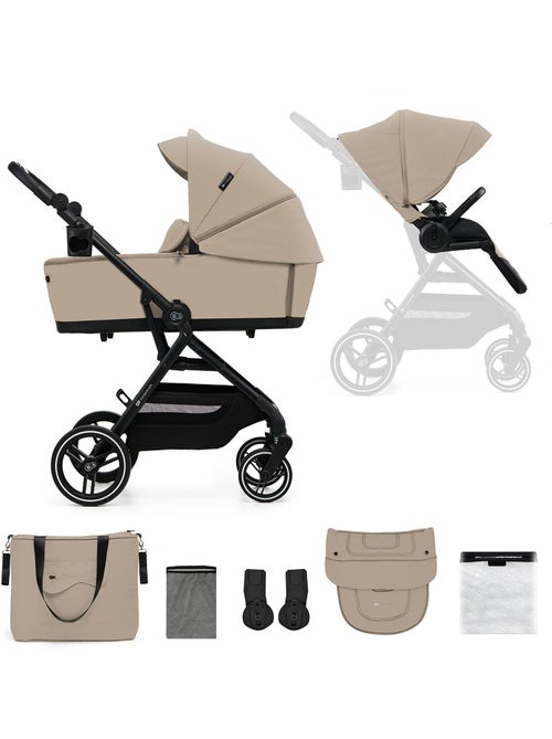 Poussette Kinderkraft YOXI 2 en 1 avec nacelle pliable, siège réversible et roues increvables - Kiabi