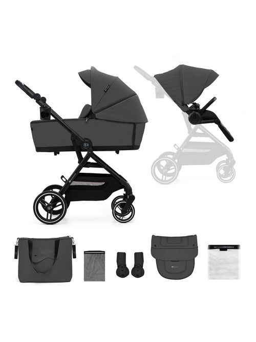 Poussette Kinderkraft YOXI 2 en 1 avec nacelle pliable, siège réversible et roues increvables - Kiabi Poussette Kinderkraft YOXI 2 en 1 avec nacelle pliable, siège réversible et roues increvables - Kiabi