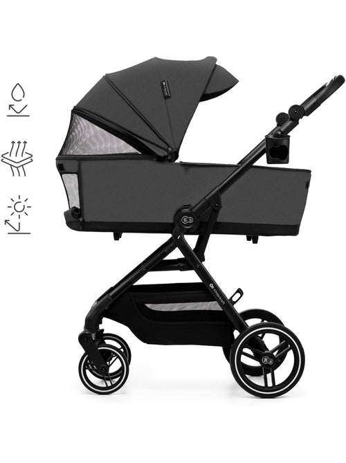 Poussette Kinderkraft YOXI 2 en 1 avec nacelle pliable, siège réversible et roues increvables - Kiabi Poussette Kinderkraft YOXI 2 en 1 avec nacelle pliable, siège réversible et roues increvables - Kiabi