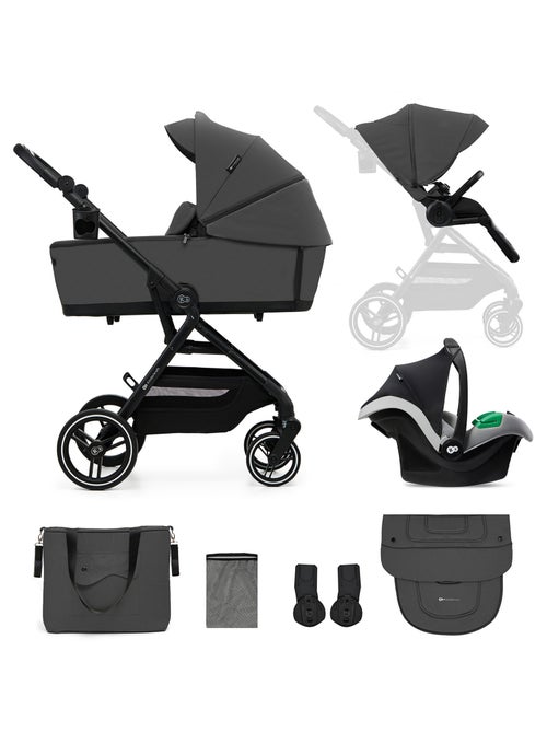 Poussette Kinderkraft YOXI 3 en 1 avec siège auto MINK PRO I-SIZE et roues increvables - Kiabi Poussette Kinderkraft YOXI 3 en 1 avec siège auto MINK PRO I-SIZE et roues increvables - Kiabi