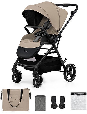 Poussette Kinderkraft YOXI avec siège réversible, roues increvables, pliage facile et UPF50+