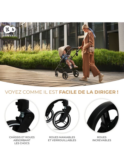 Poussette Kinderkraft YOXI avec siège réversible, roues increvables, pliage facile et UPF50+ - Kiabi