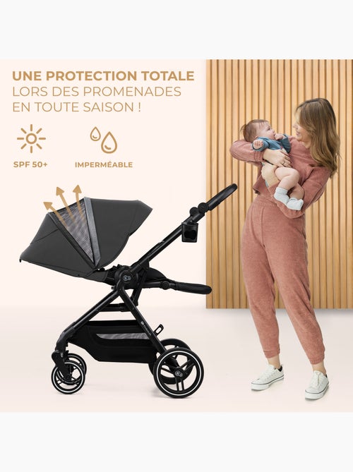 Poussette Kinderkraft YOXI avec siège réversible, roues increvables, pliage facile et UPF50+ - Kiabi