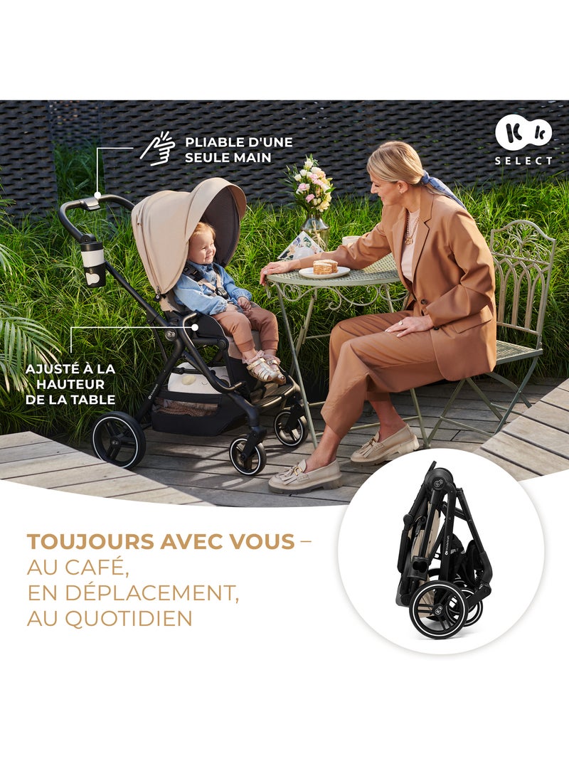 Poussette Kinderkraft YOXI avec siège réversible, roues increvables, pliage facile et UPF50+ Vert - Kiabi