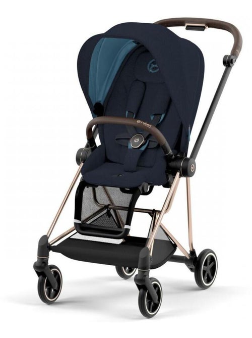 Poussette MIOS 3 châssis Rose Gold habillage Midnight Blue - Kiabi
