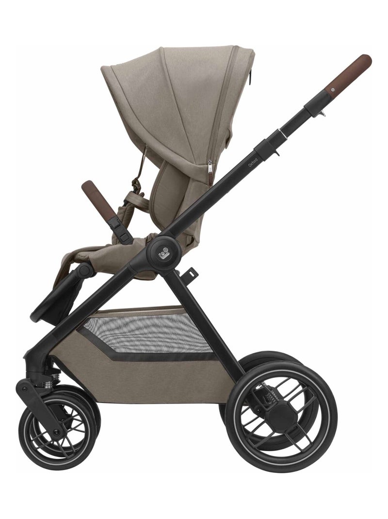 Poussette naissance Oxford avec nacelle Sense Beige/Noir - Kiabi