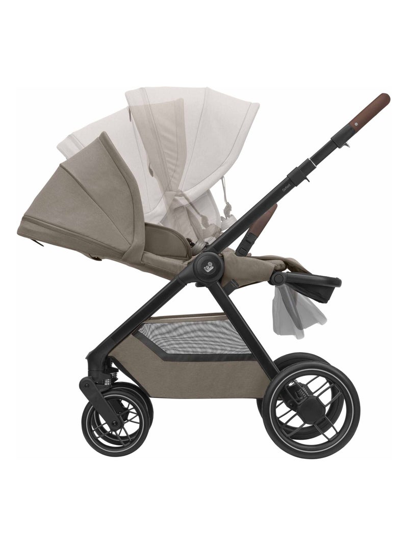 Poussette naissance Oxford avec nacelle Sense Beige/Noir - Kiabi