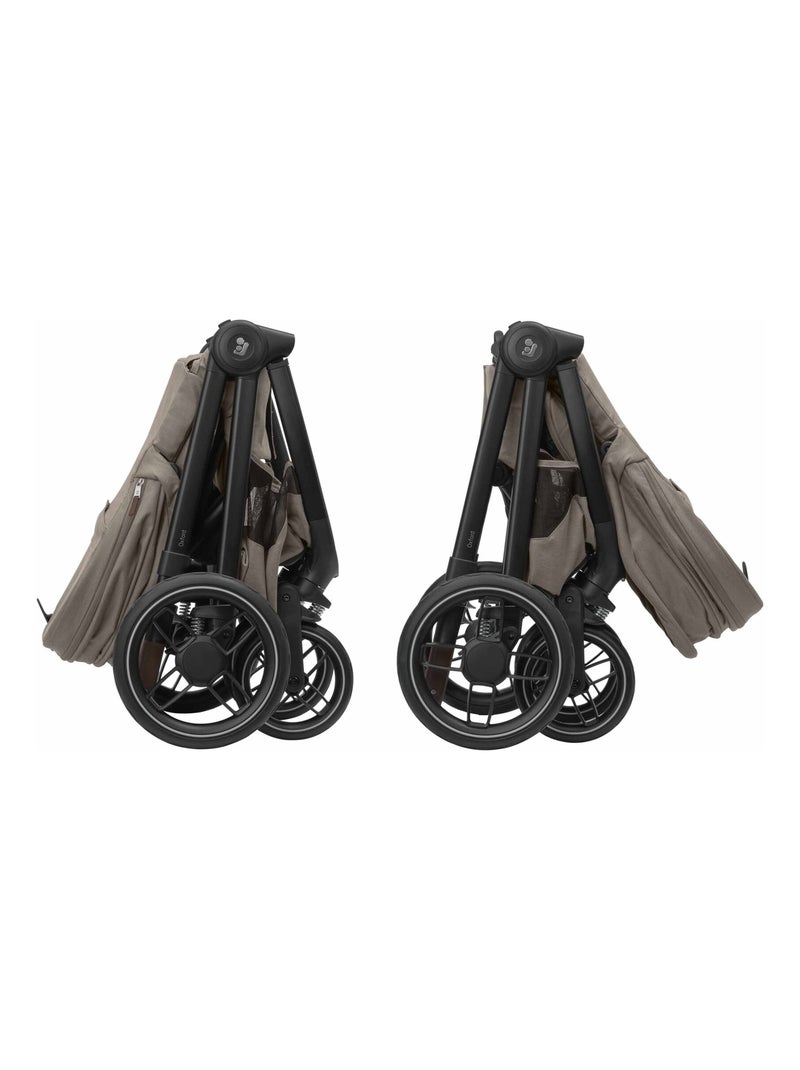 Poussette naissance Oxford avec nacelle Sense Beige/Noir - Kiabi