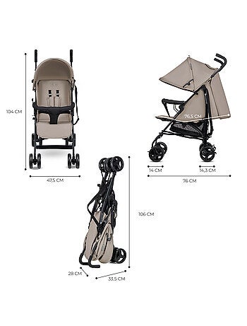 Poussette Parapluie Kinderkraft TIK Légère et Compacte, Dossier Allongeable et Roues Amorties