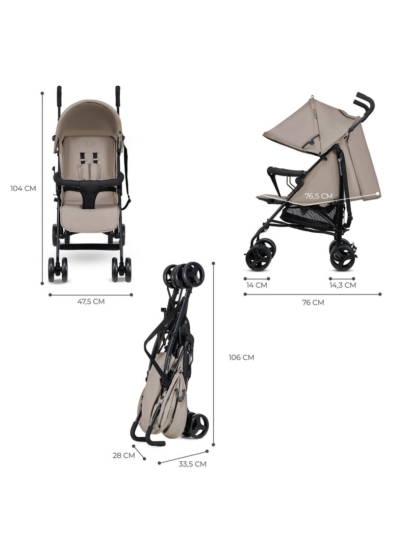 Poussette Parapluie Kinderkraft TIK Légère et Compacte, Dossier Allongeable et Roues Amorties Beige - Kiabi