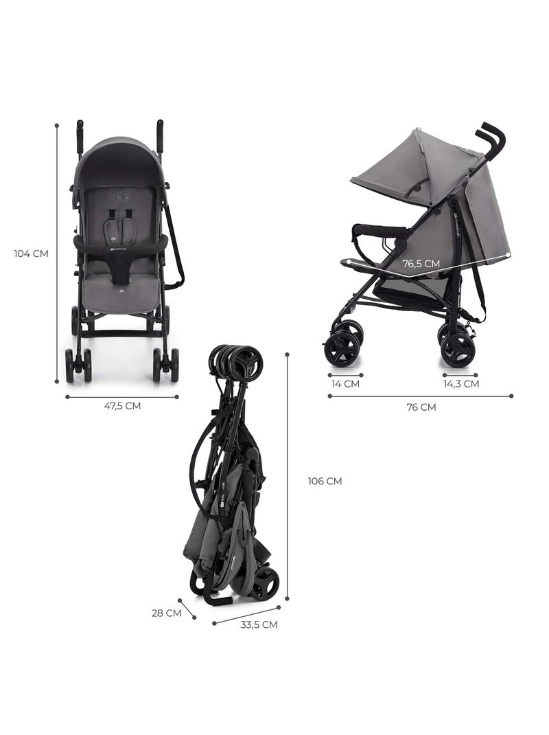 Poussette Parapluie Kinderkraft TIK Légère et Compacte, Dossier Allongeable et Roues Amorties Gris - Kiabi