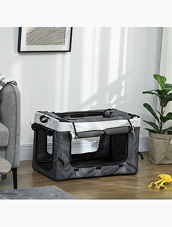 Poussette pliable animaux chien chat nacelle amovible 4 roues