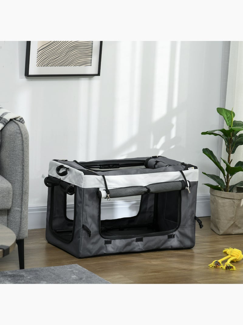 Poussette pliable animaux chien chat nacelle amovible 4 roues Gris - Kiabi