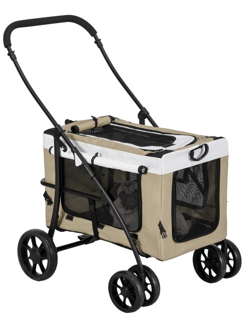 Poussette pliable animaux chien chat nacelle amovible 4 roues - Kiabi