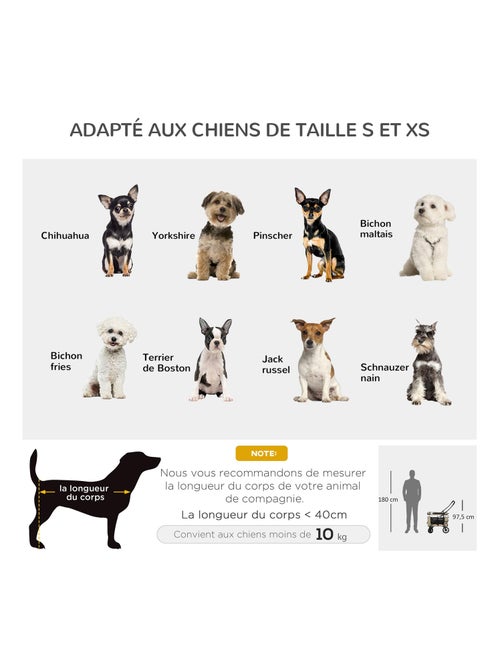 Poussette pliable animaux chien chat nacelle amovible 4 roues kaki - Kiabi