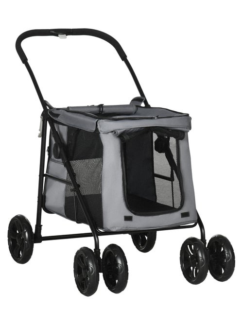 Poussette pliable chien chat 4 roues avec coussin - Kiabi