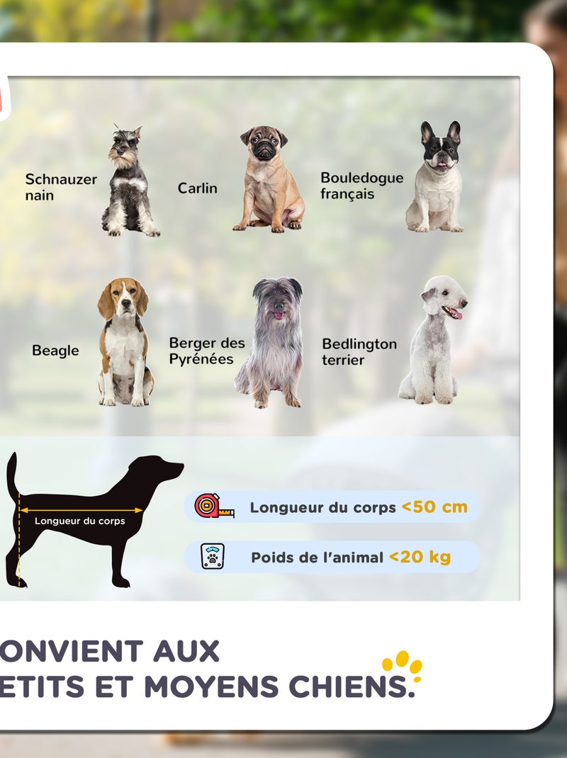 Poussette pliable chien chat 4 roues avec coussin Gris - Kiabi