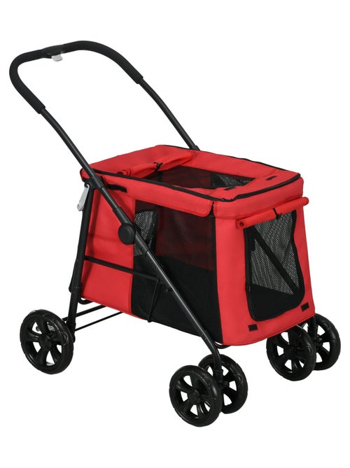 Poussette pliable chien chat 4 roues avec coussin - Kiabi