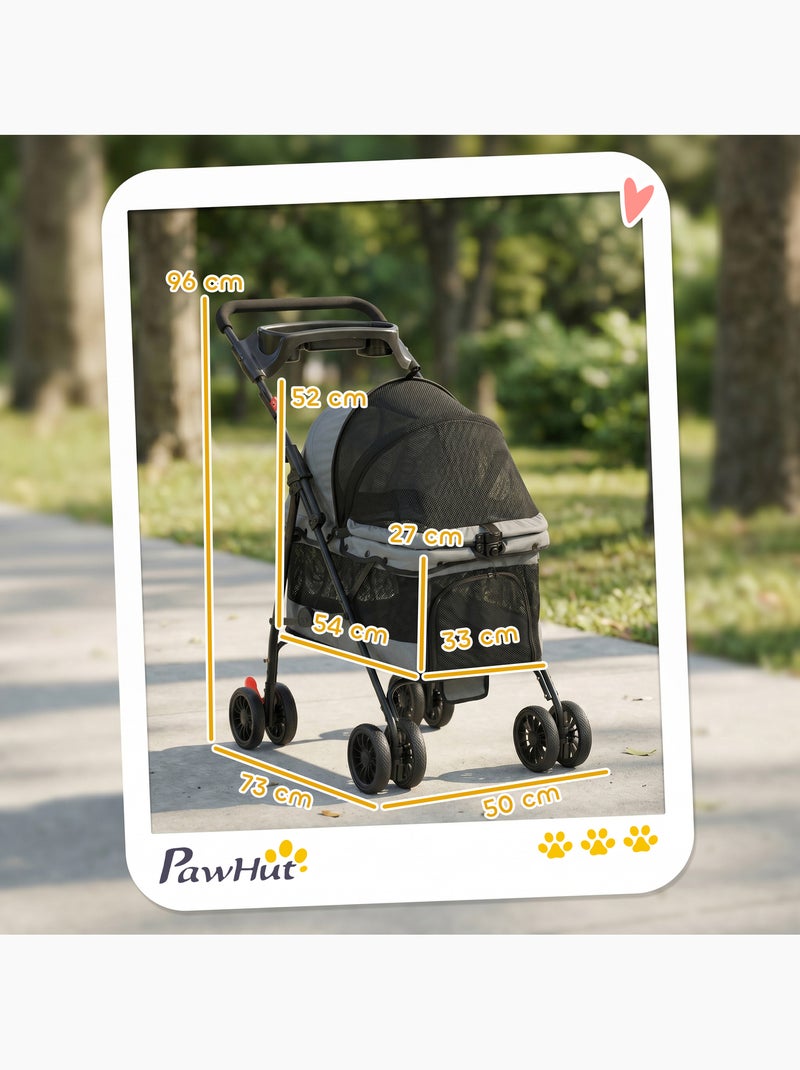 Poussette pour chien pliable 4 roues gris Gris - Kiabi