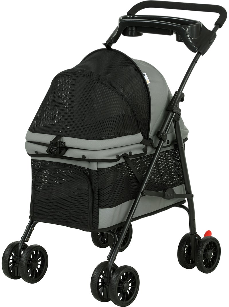 Poussette pour chien pliable 4 roues gris Gris - Kiabi