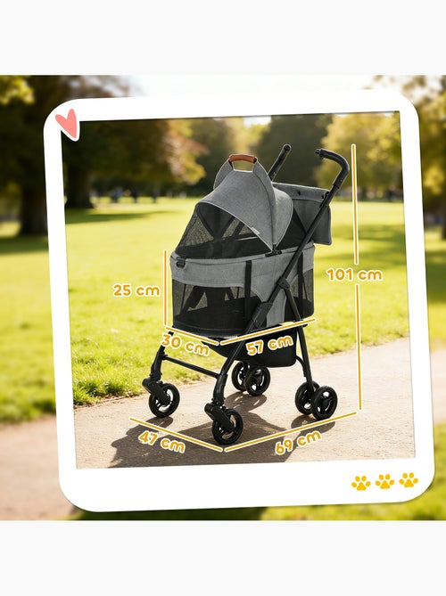 Poussette pour chien  siège auto sac de transport 3 en 1 - Kiabi