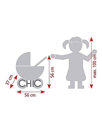 Poussette pour poupée - Couleur "Mûre" à poids.