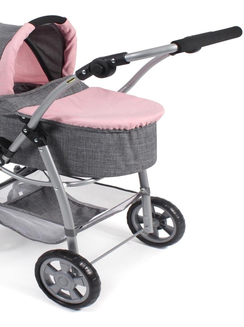 Poussette pour poupée combinée 2 en 1 EMOTION gris rose N/A - Kiabi