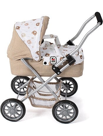 Poussette pour poupée SMARTY Beige avec oursons