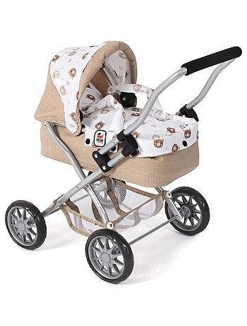 Poussette pour poupée SMARTY Beige avec oursons
