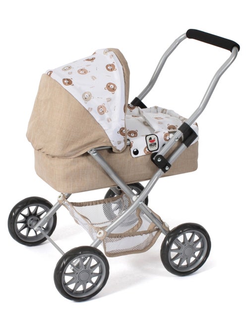 Poussette pour poupée SMARTY Beige avec oursons - Kiabi