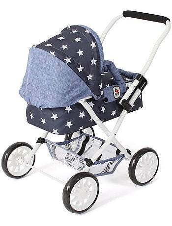 Poussette pour poupée SMARTY Bleu marine avec étoiles