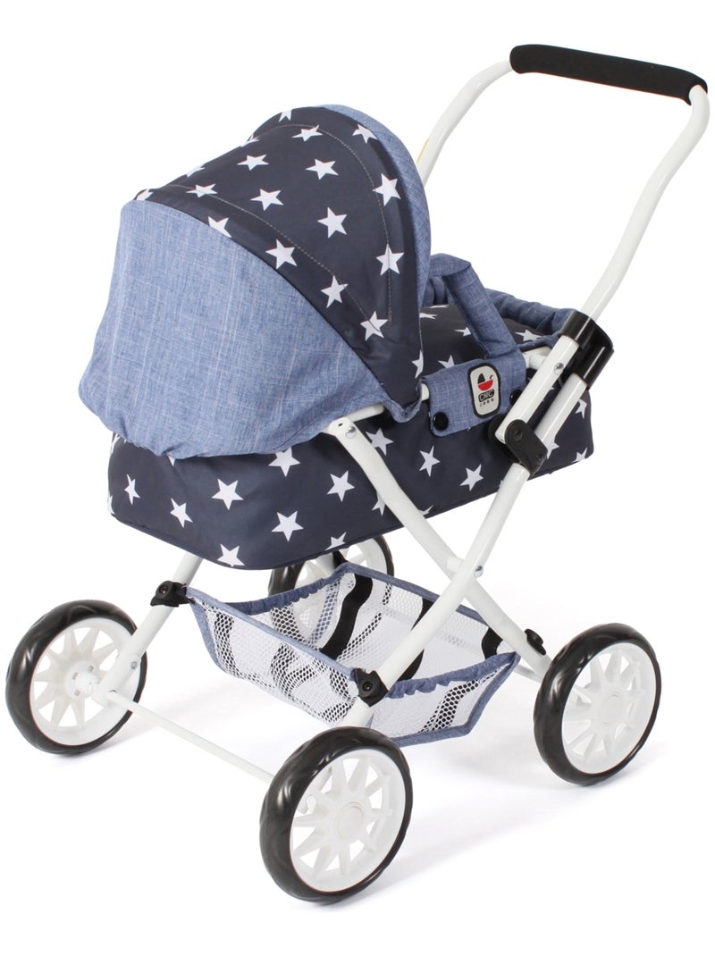 Poussette pour poupée SMARTY Bleu marine avec étoiles Bleu - Kiabi