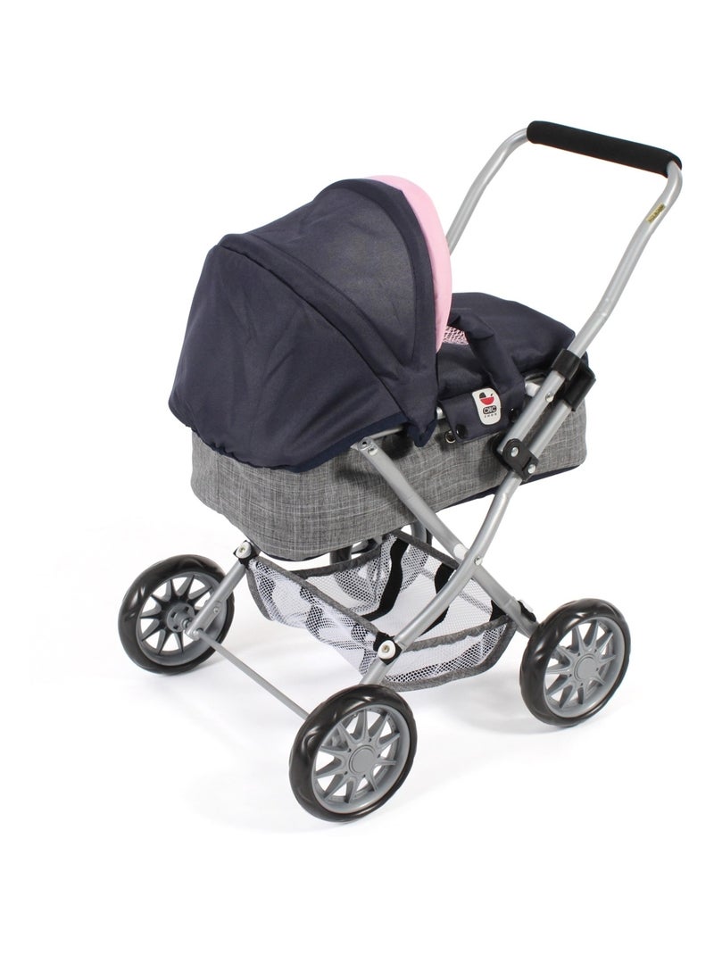 Poussette pour poupée SMARTY mélange gris bleu marine Gris Bleu - Kiabi