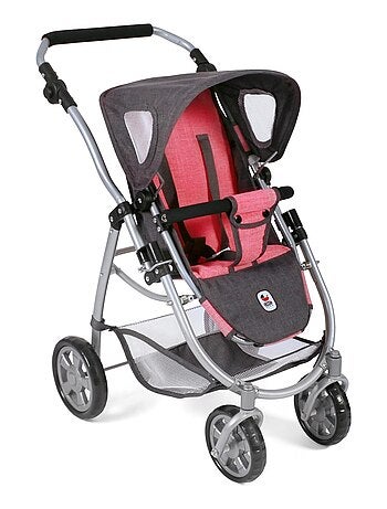 Poussette pour poupées, 3 en 1 EMOTION - anthracite-rose