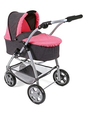 Poussette pour poupées, 3 en 1 EMOTION - anthracite-rose