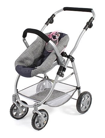Poussette pour poupées, 3 en 1 EMOTION - Gris-bleu marine