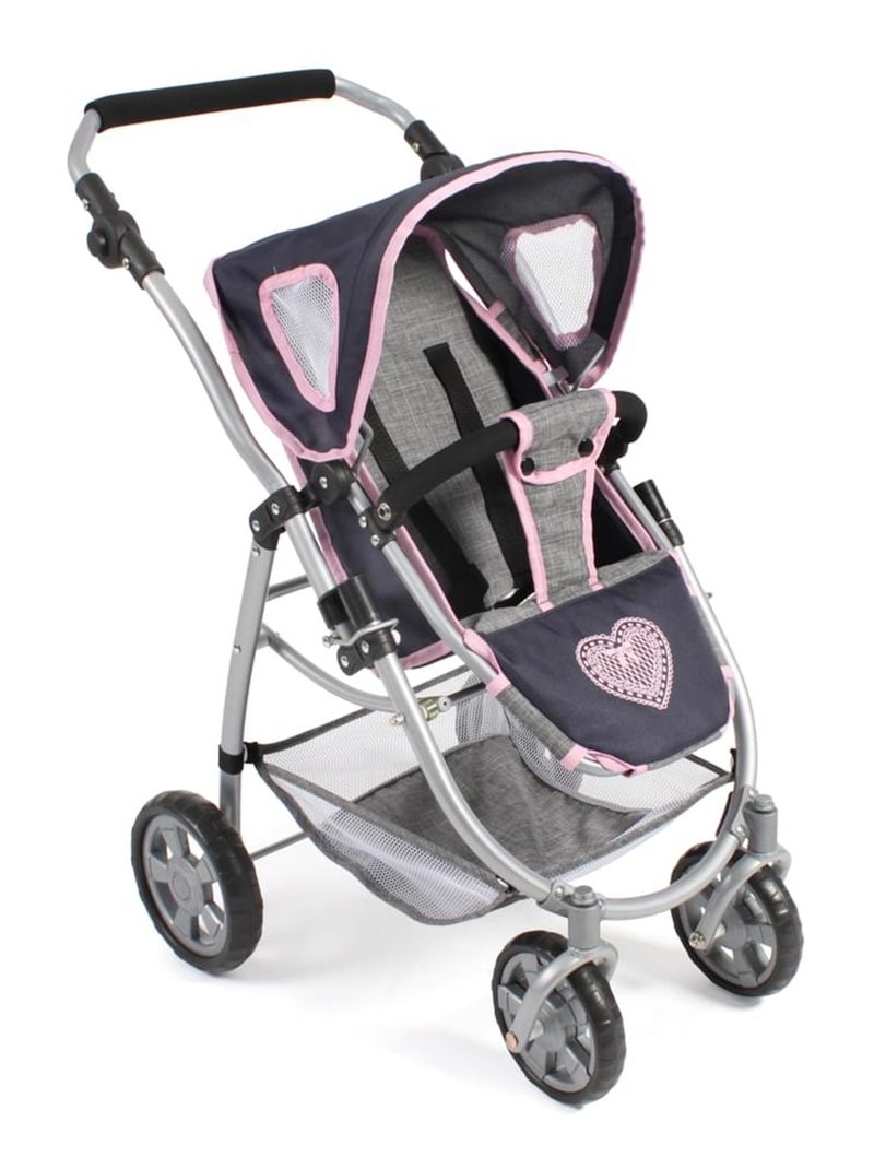 Poussette pour poupées, 3 en 1 EMOTION - Gris-bleu marine Multicolore - Kiabi